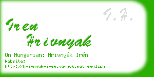 iren hrivnyak business card